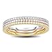 14K Rose/Yellow Gold/Rhodium Plated 925 Sterling Silver CZ Simulated Diamond 3pcs Stackable Eternity Ring