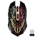 Wireless Gaming Mouse, VEGCOO C8 Silent Click Wireless Rechargeable Mouse with Colorful LED Lights and 2400/1600/1000 DPI 400mah Lithium Battery for Laptop and Computer (C11 Black) primary