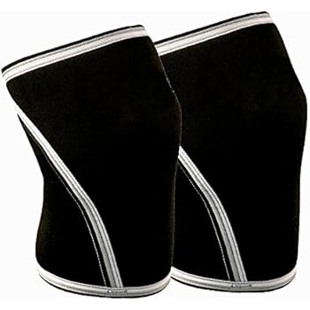 Knee Sleeves (1 Pair) 7mm Neoprene Thick Compression Knee Brace Support for Weightlifting, Powerlifting, Squatting and Cross Fit Training Fitness for Women and Men Black, L
