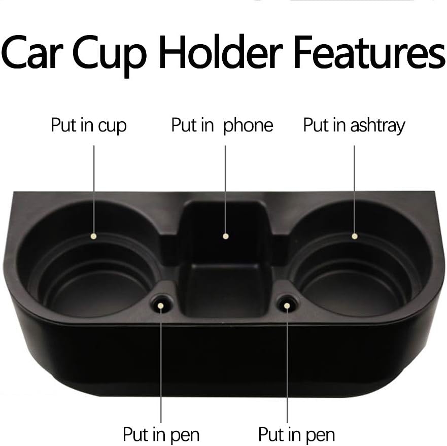 Heart Horse Cup Holder Portable Multifunction Vehicle Seat Cup Cell Phone Drinks Holder Box Car Interior Organizer (Black): Automotive