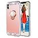 WATACHE Case for iPhone Xs/X5.8,Glitter Luxury Cute Shiny Bling Rhinestone Diamond Mirror Makeup Protective Cover Case with 360 Degree Rotating Ring Kickstand for iPhone Xs/X(Rose Gold)