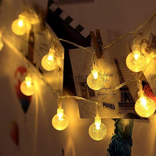 Globe Fairy String Lights,30 LED 2 Modes Battery Operated Crystal Christmas string Lights for Party Christmas Wedding Xmas Tree Indoor Decoration