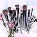 DUcare Makeup Brush Set 15pcs Premium Synthetic Foundation Powder Concealers Contour Eye Shadows Blending Face Brow Lip Blush Make Up Brushes Kit with Gift Box(Grey)