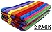 COTTON CRAFT Summer of Siam Oversized Beach Towel - 2 Pack XL 39x68 inches - Pure Cotton - Thick Plush Super Soft Absorbent Luxurious Velour Pile - Pool Picnic Bath - 450 GSM - Multi Color Stripe