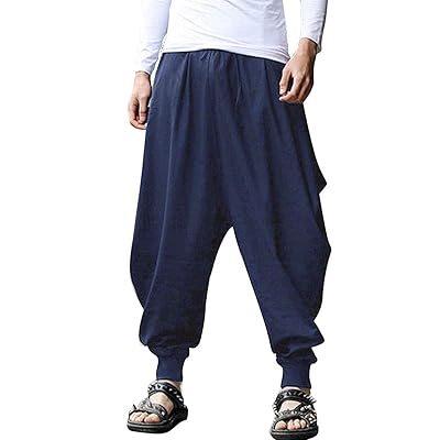 AITFINEISM Mens Casual Baggy Boho Aladdin Hippie Yoga Harem Pants