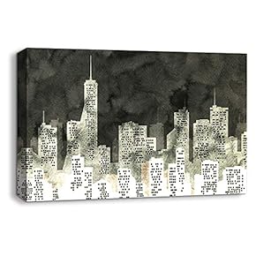 Canvas Wall Art Abstract Ink Storry World Painting Artwork for Home Prints Framed - 12x18 inches