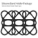 Sinjimoru Elastic Band Holder for Portable Charger, Rubber Band Phone Holder for Power Bank on Smartphone, Phone Lock Holder Strap for Bike Mount Silicone Band Holder, Black, 1set 3pc