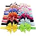20pcs/lot 3 Inch Cute Kids Baby Girls headband Toddler Infant Chiffon Bowknot Headbands Solid Color Hair Bows Hair Band Accessories Christmas Gift