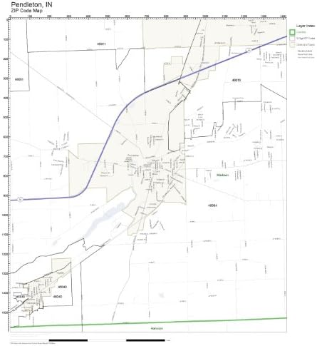 Amazon.com: ZIP Code Wall Map of Pendleton, IN ZIP Code Map Laminated