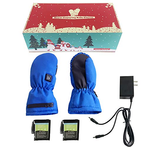 Aroma Season Heated Winter Gloves for Kids, Toddler Warm Waterproof Ski Snow Gloves(S/M, Blue) - Thumbnail 2
