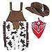 A&J DESIGN Halloween Baby Boys' Western Cowboy Romper Sets With Scarf And Hat Overall(0-6 Months, Brown)