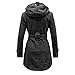 YZXYANG Women's Warm Fleece Hooded Double Breast Jacket with Belt Coat