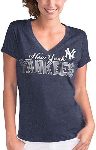 New York Yankees Women's Navy Home Run V-Neck T-shirt