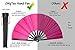 OMyTea Large Rave Folding Hand Fan for Men/Women - Chinese Japanese Kung Fu Tai Chi Handheld Fan with Fabric Case - for EDM, Music Festival, Club, Event, Party, Dance, Performance, Decoration (Pink)