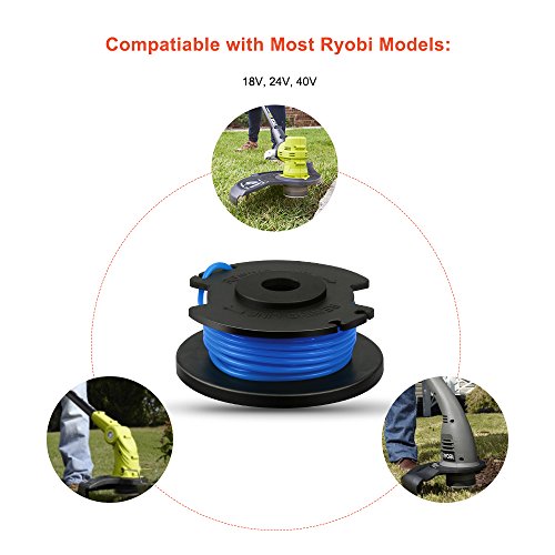 V VONTOX Line String Trimmer Replacement Spool suitable for Ryobi string trimmer, 4 pack for replacement, 0.065"