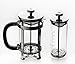 Zell French Press Coffee Maker with Stainless Steel Frame and Glass Milk Frother Set | Clear Strong Borosilicate Glass Tea & Coffee Brewer with Bonus Milk Frother | 34 Oz (1 Liter)