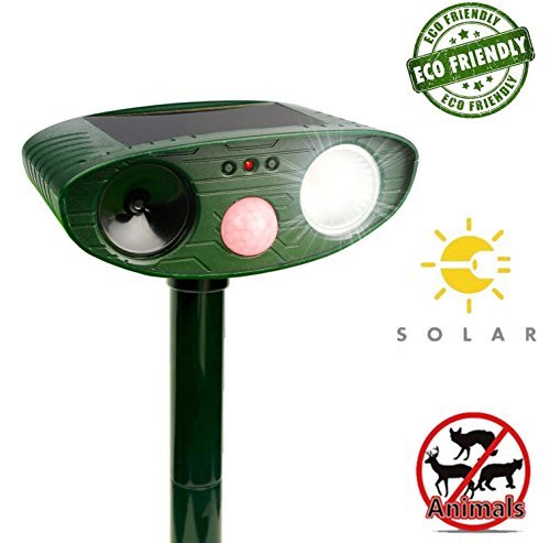 Ultrasonic Solar Power Animal Repeller - Electronic Ultrasound Repellent for Plants Outdoor Waterproof Motion Sensor Pest Control for Dogs, Cats, Squirrel, Deer, Racoon, etc. Ultrasonic Solar Power Animal Repeller - Electronic Ultrasound Repellent for Plants Outdoor Waterproof Motion Sensor Pest Control for Dogs, Cats, Squirrel, Deer, Racoon, etc.