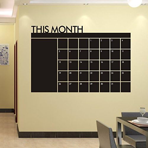 Sinwoz Month Plan Calendar Chalkboard MEMO Blackboard Vinyl Wall Sticker 60x92CM Wall Mural