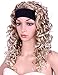 Kalyss Long Curly Blonde Half 3/4 Wigs for Women Synthetic Full Head Ombre Blonde Wavy Daily Wear Headband wigs