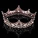 FUMUD Baroque Vintage Black Rhinestone Beads Round Big Crown Wedding Hair Accessories Luxury Crystal Queen King Crowns Bridal Tiaras