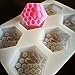 Echodo 6 Cavities Bee Honeycomb Soap Molds Silicone Honeycomb Cake Mold for Wedding Party Food-Grade Silicone Candle Mold