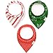 3-pack Holiday Bandana Baby Bibs With Snaps, Christmas Drool Bibs for Baby Girls and Boys 100% Organic Cotton by Numu Baby