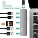 USB C Hub Adapter,7 in 1 Dual Type-C Docking Station Thunderbolt 3 Hub for 2016/2017/2018 MacBook Pro with 100W Power Delivery,USB-C,4K HDMI,2xUSB3.0,SD and MicroSD Card Reader (Space Gray)