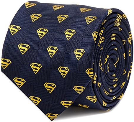 DC Comics Mens Superman Tie Navy Shield