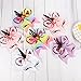 BBTO 6 Pieces Unicorn Shape Cheer Hair Bows Colorful Elastic Headband Grosgrain Bows for Girls, 7 Inch