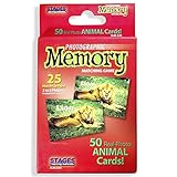 Stages Learning Materials Picture Memory Animal Card Real Photo Concentration Game, Red, Size 5 x 3