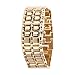 Soleasy@ 8-LED Blue Light Digit Stainless Steel Bracelet Wrist Watch Gold WTH0353