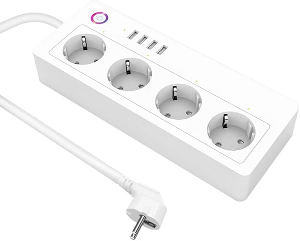 Konesky Smart Power Strips Protezione da sovraccarico Wi Fi con 4 prese 4 Porte USB Presa di corrente universale Funziona Amazon alexaHome page di GoogleFunzione timer IFTTT