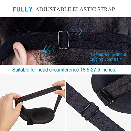 Sleep Mask 2 Pack 3D Eye Covers for Sleeping, Deep Molded Contoured Eyeshade, Light Blocking, Super Smooth & Soft, Blindfold with Adjustable Strap for Insomnia Aid, Travel & Meditation(Black & Purple)