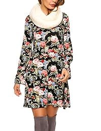 Zeagoo mujer Floral Tunic Bell manga Swing playera Loose Vestido
