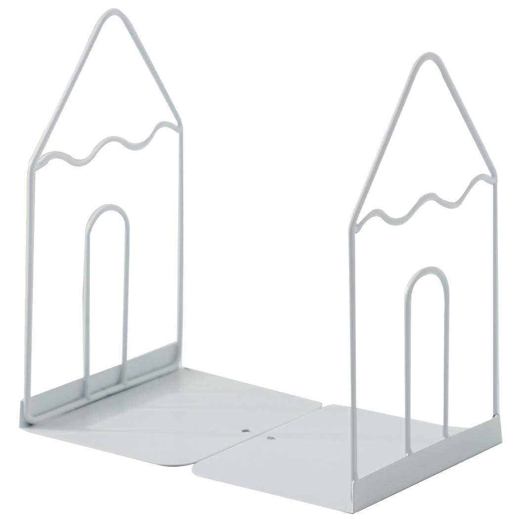 SIPLIV Minimalist Style Bookends Metal Adjustable Books Holder Stand Book Rack Desk Bookend - Pen, White — image 1