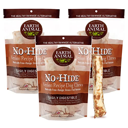 EARTH ANIMAL No Hide Medium Venison Flavored Natural Rawhide Free Dog