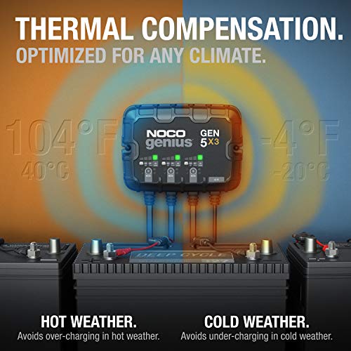 NOCO Genius GEN5X3, 3Bank, 15A (5A/Bank) Smart Marine Battery Charger