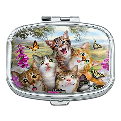 Cats and Butterflies Selfie Rectangle Pill Case Trinket Gift Box