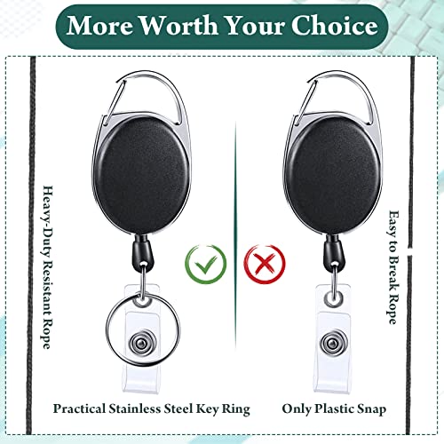 50 Pack Heavy Duty Retractable Badge Reels Batch Holder Name ID Badge