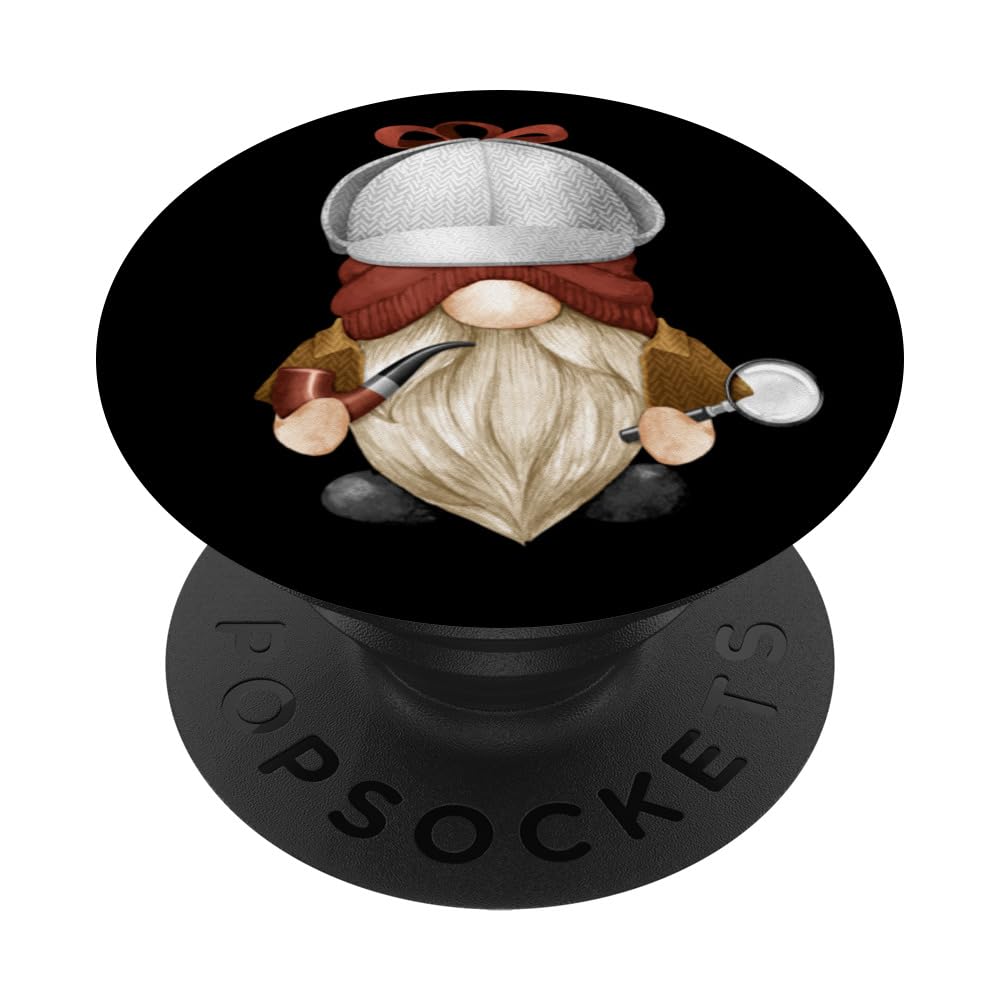 Sherlock Holmes Garden Gnomes Graphic For True Crime Lovers PopSockets Swappable PopGrip
