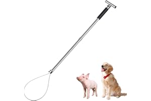 NAOEDEAH Dog Catcher Pole Portable Hog Pig Catcher Stainless Steel Pig Holder Animal Control Pole Tool Livestock Farm Equipment