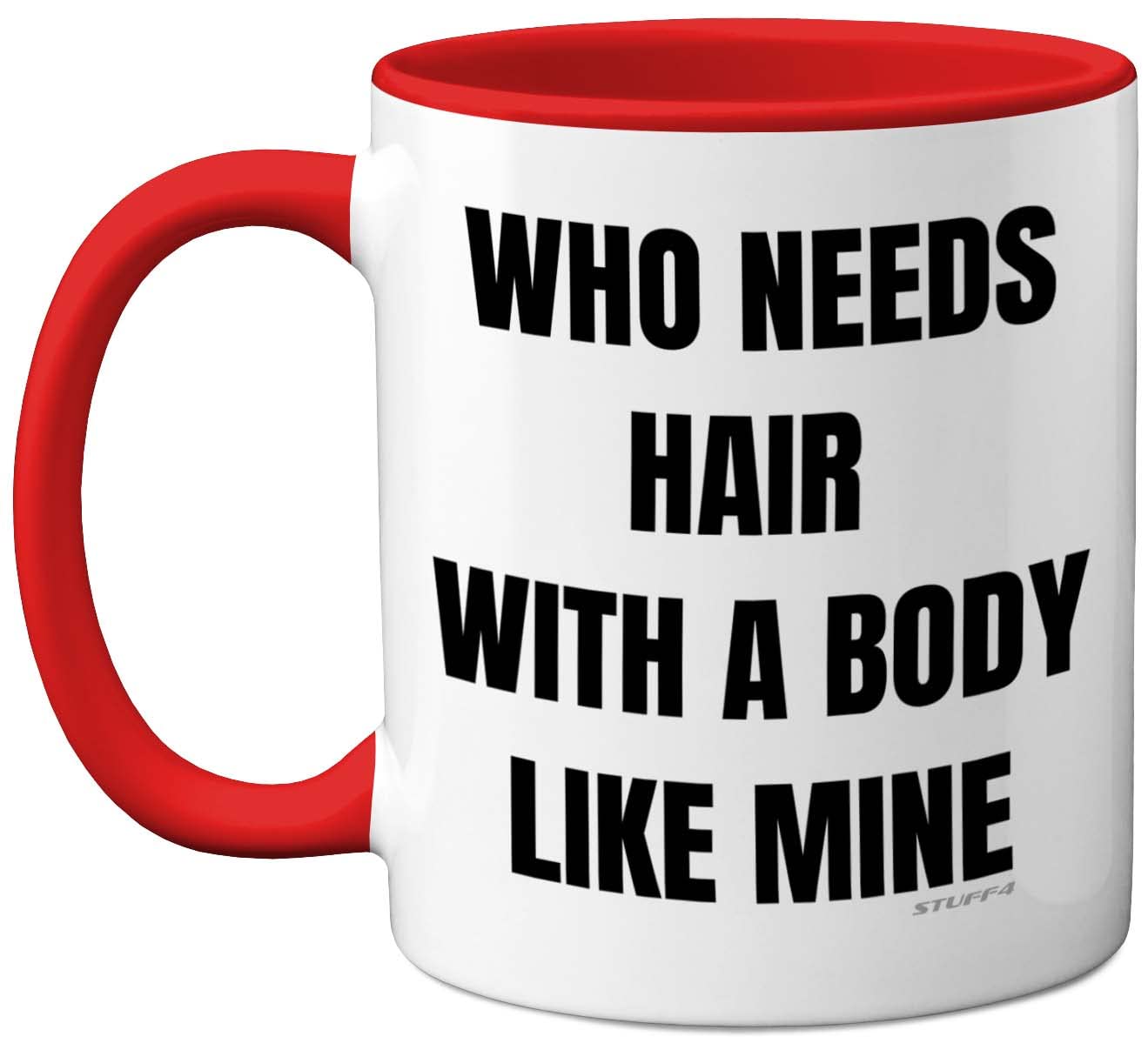 Stuff4 Baldi Mug - Funny 11oz Red Ceramic Dishwasher Safe Mug, Novelty Birthday Gifts for Him, Dad and Men, Bald Gifts for Christmas and Father's Day