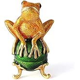 QIFU Hand Painted Frog Styal Hinged Jewelry Trinket Box, Unique Gift Home Decor