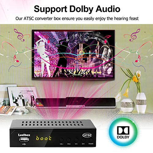Leelbox Digital Converter Box for Analog TV 1080P ATSC Converters with
