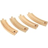 BRIO World 33342 - Large Curved Wooden Tracks | 4-Piece Toy Train Set Extension | Compatible with All BRIO Railway Toys | Safety Tested and Approved | Ideal for Kids Ages 3 and Up