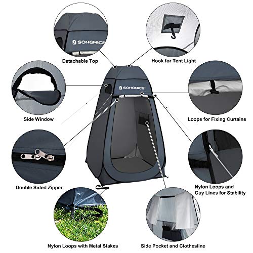 SONGMICS Portable Pop up Tent, Dressing Room Privacy Shelter, for Outdoor Camping Fishing Beach Shower Toilet, with Zippered Carrying Bag | Privacy Shelter