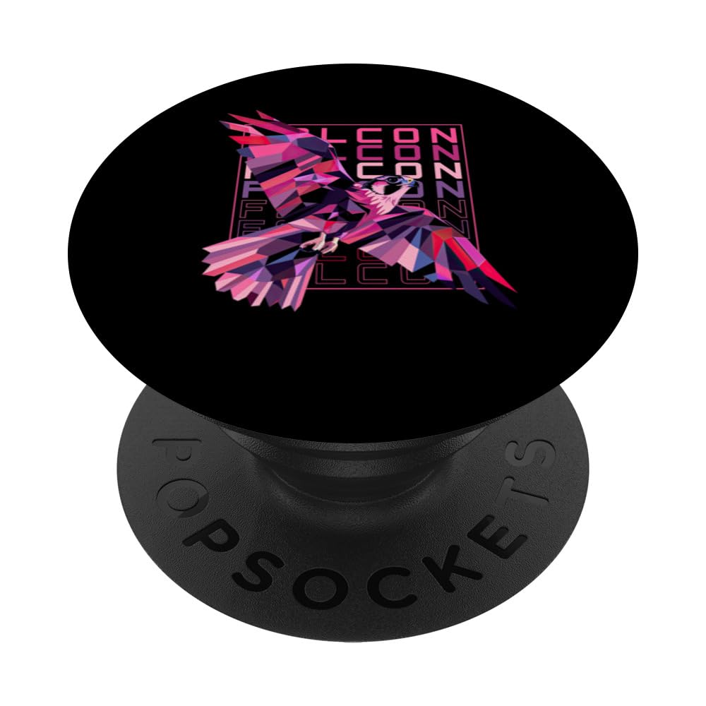 Vaporwave Falcon Retro 80s Aesthetic Geometric Bird PopSockets Swappable PopGrip