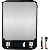Digital Food Scale, UIQELYS Multifunction Kitchen Scale for Baking and Cooking,22 lb Capacity by 0.1oz,Stainless Steel