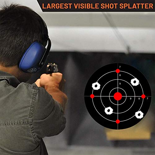 MEMX Reactive Target Stickers - 10 inch Self Adhesive Shooting Targets - High Visibility Impact - Gun Targets for Rifle - Pistol - Airsoft - BB Gun - Pellet Gun - Air Rifle（25Pack）