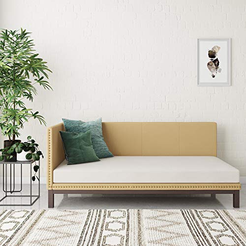 DHP Dale Upholstered Daybed/Sofa Bed Frame, Twin Size, Tan Linen